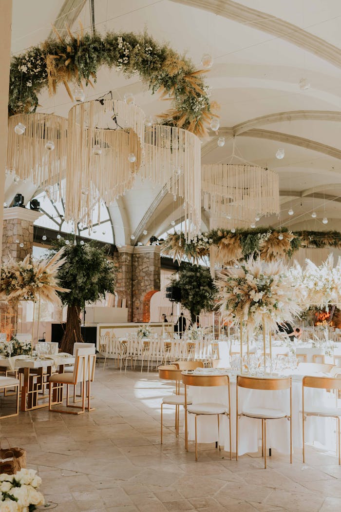 Hall Decorated for Ceeremony