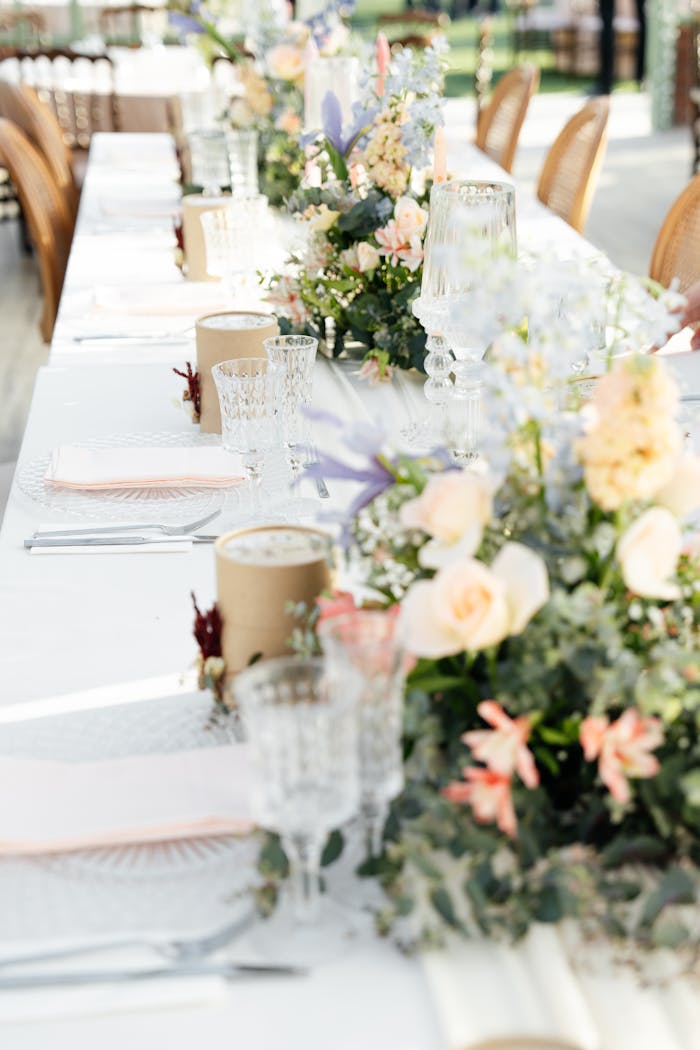 A Table with Wedding Decorations